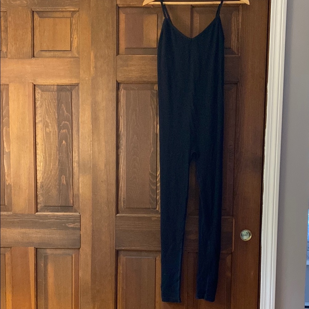 Hatch black the body ribbed unitard jumpsuit medium